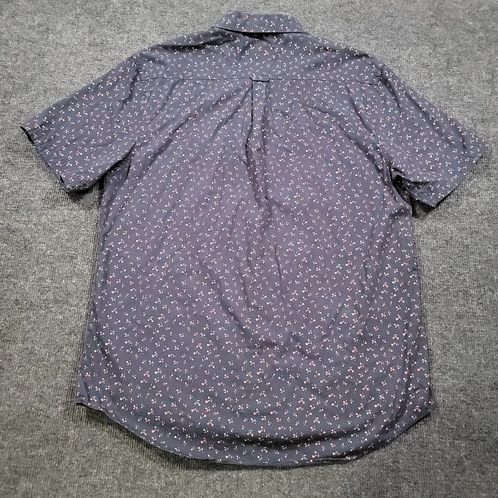 7 Diamonds‎ Men Short Sleeve Button Up Shirt XL Navy Pink Micro Floral